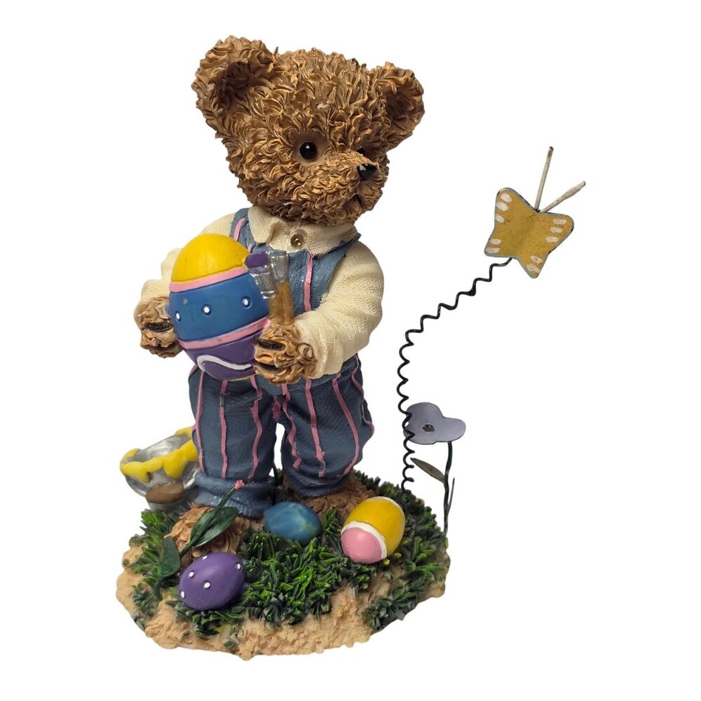 Kuddles Korner Bear Easter Figurine Statue March 11804 Home Interiors 2002